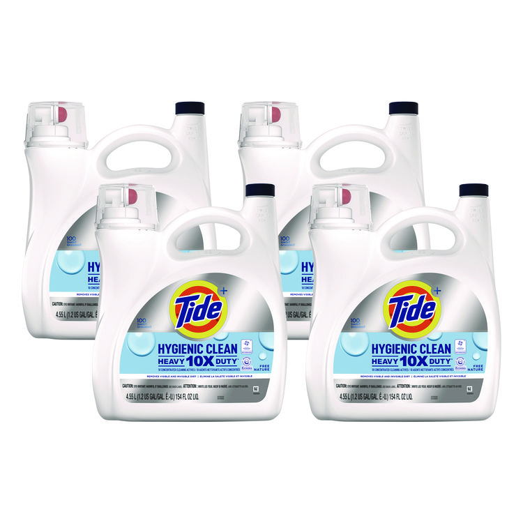 Tide Hygienic Clean Heavy 10x Duty Liquid Laundry Detergent, Unscented, 146 oz Bottle (PGC3077209452)