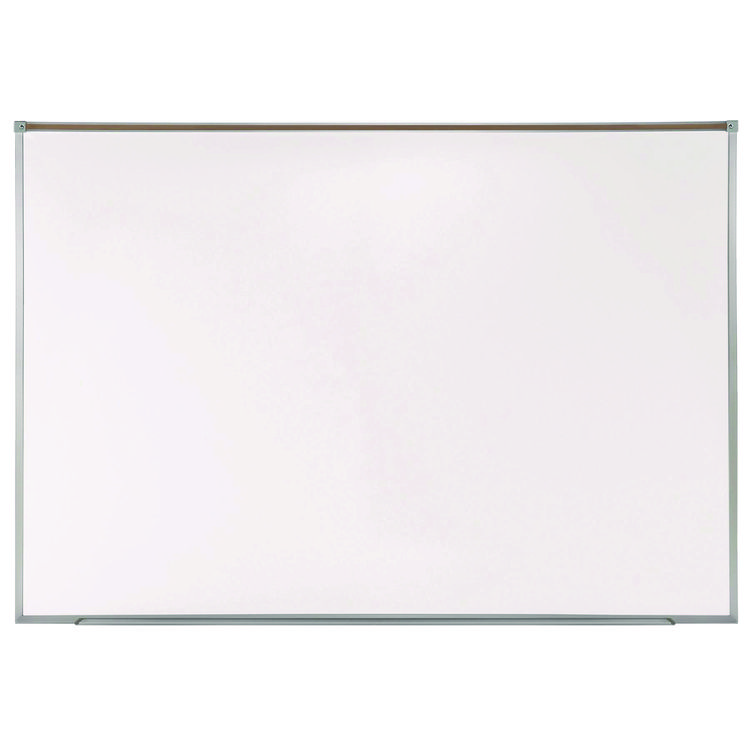 Ghent Proma Projection Magnetic Porcelain Whiteboard, 87.91" x 48.5", White Surface, Satin Aluminum Frame (GHEPRM1474)