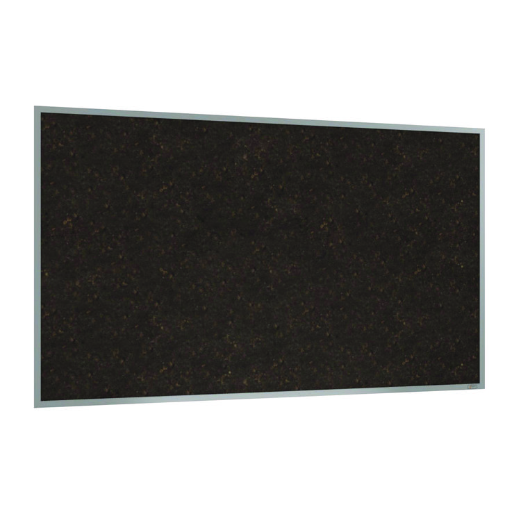 Ghent Natural Cork Bulletin Board with Aluminum Frame, 87.91" x 48.5", Chocolate Surface, Satin Aluminum Frame (GHEAKCH47)