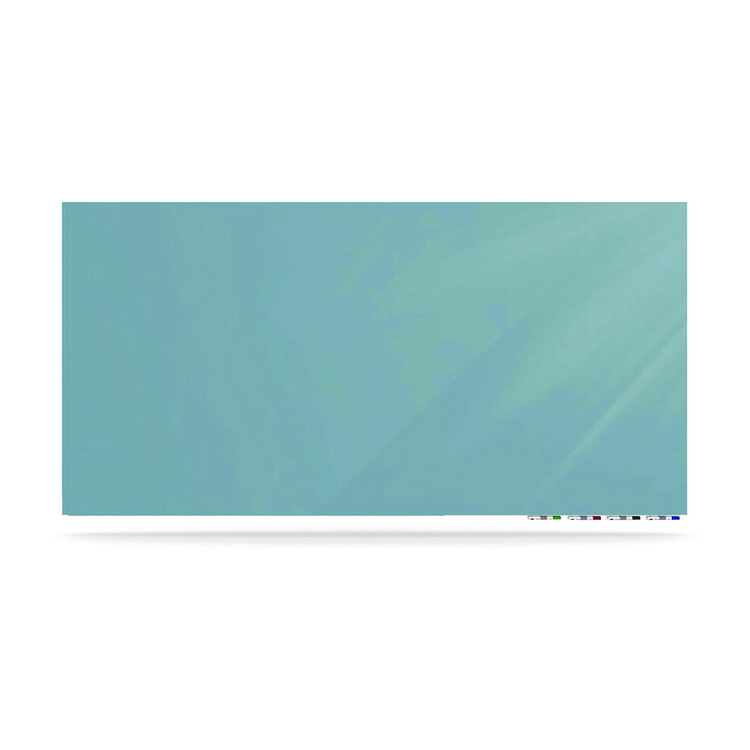 Ghent Aria Low-Profile Frameless Magnetic Glassboard, 60" x 36", Denim Blue Surface (GHEARIASM35DM)