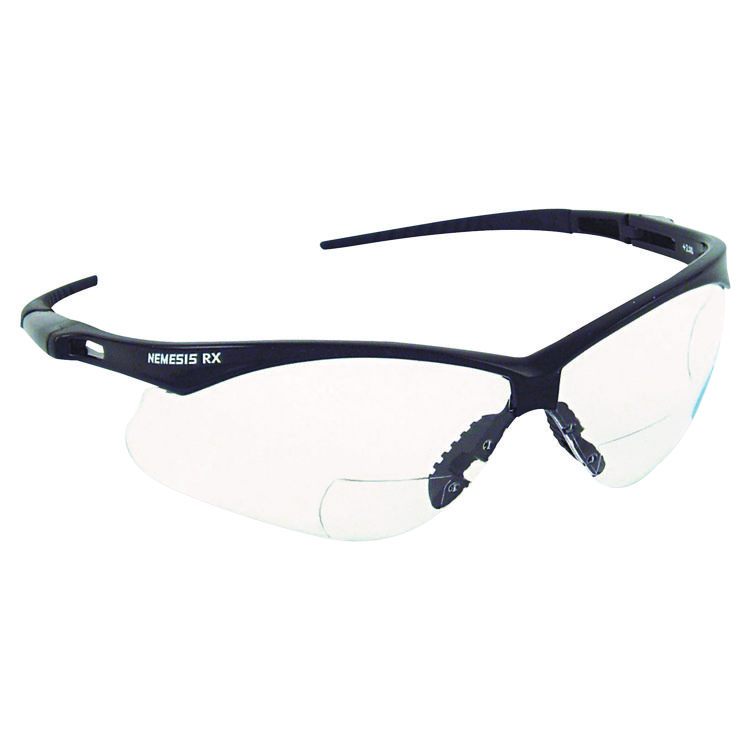 KleenGuard V60 Nemesis Rx Reader Safety Glasses, Black Frame, Clear Lens, +1.5 Diopter Strength (ANS28621)