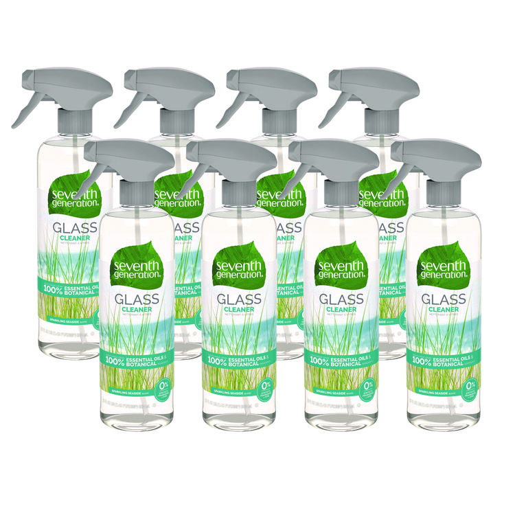 Seventh Generation Natural Glass and Surface Cleaner, Sparkling Seaside, 23 oz Trigger Spray Bottle, 8/Carton (SEV44712CT)