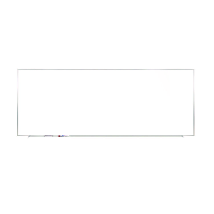 Ghent M1 Porcelain Magnetic Whiteboard, 87.91" x 48.5", White Surface, Satin Aluminum Frame (GHEM1474)