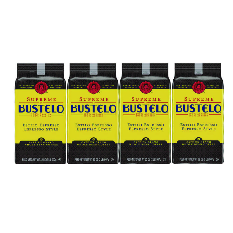 CafÃ© Bustelo Cafe Bustelo Whole Bean Coffee, Espresso, 32 oz Bag, 4/Carton (FOL21892)