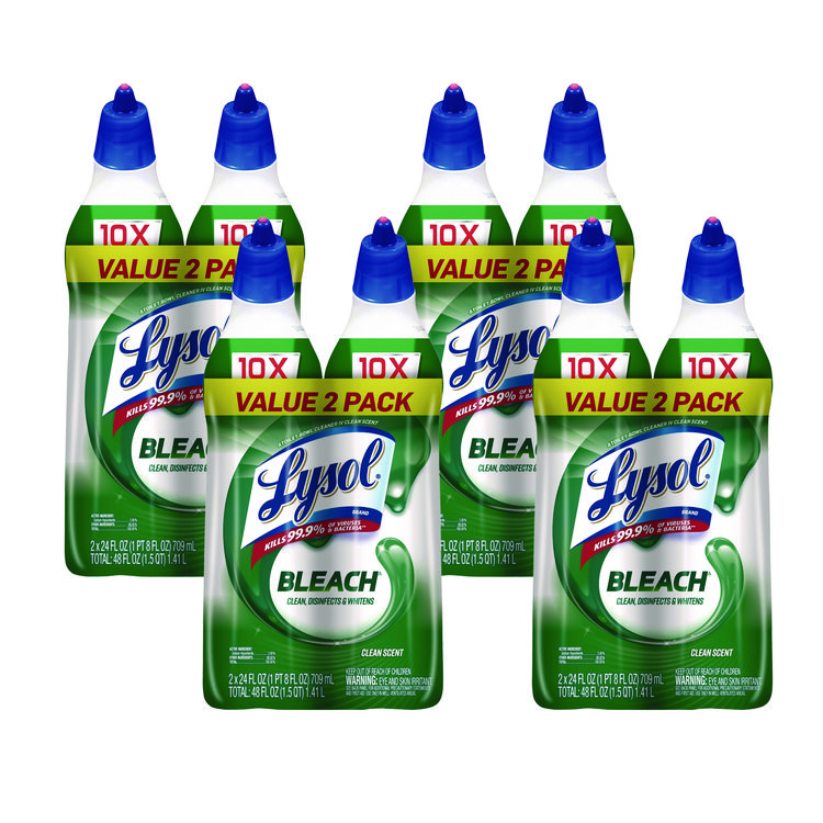 LYSOL Brand Disinfectant Toilet Bowl Cleaner with Bleach, 24 oz, 8/Carton (RAC96085)
