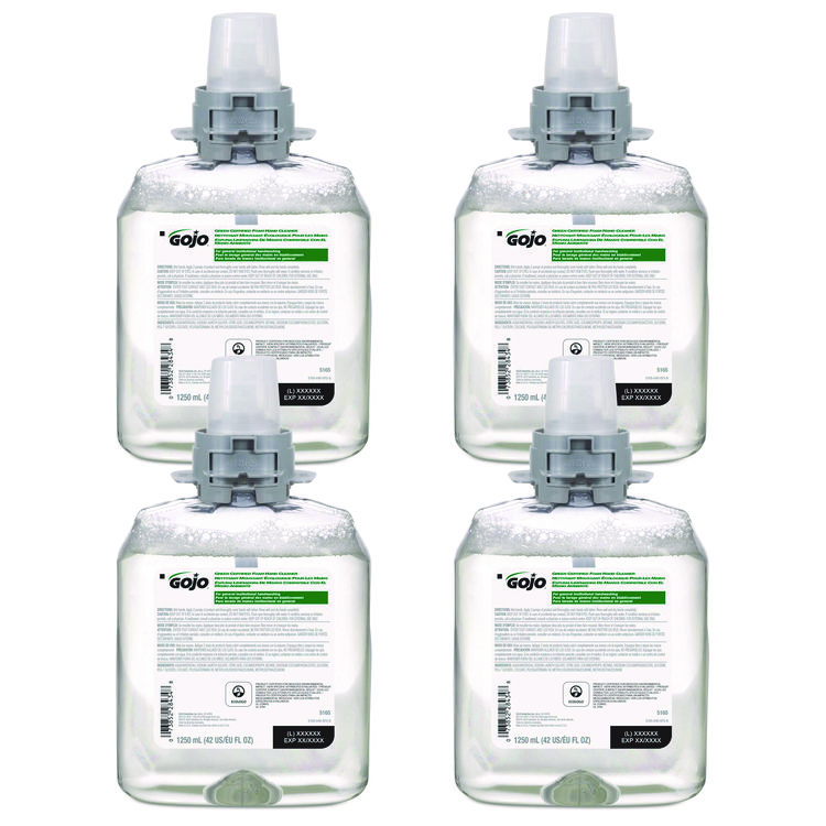 GOJO Green Certified Foam Hand Cleaner Refill, Unscented, 1,250 mL, 4/Carton (GOJ516504CT)