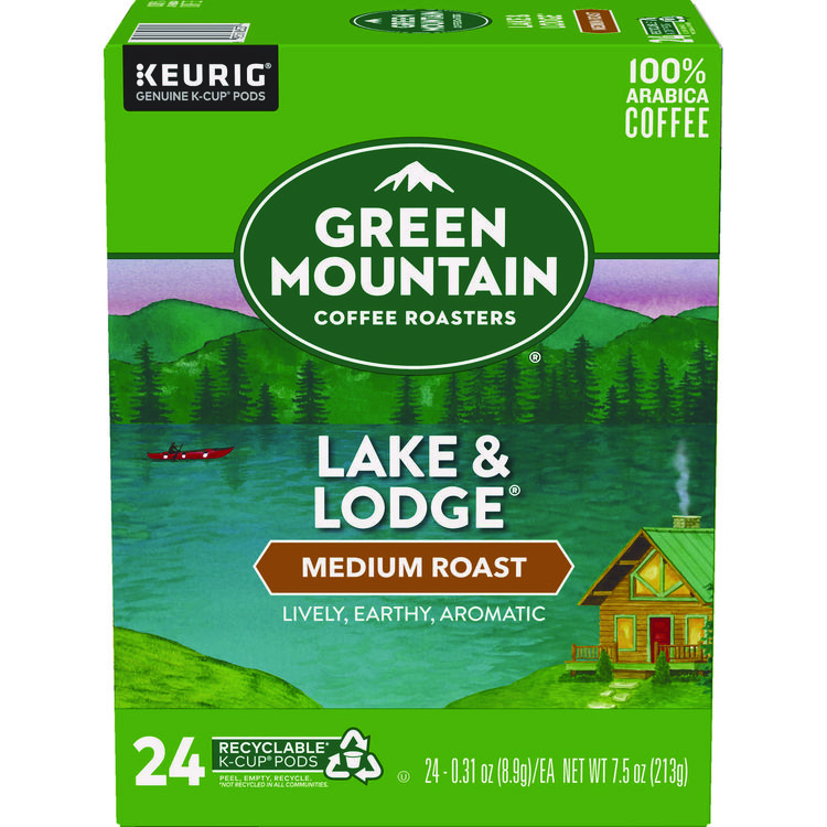 KEURIG DR PEPPER Lake and Lodge Coffee K-Cups, Medium Roast, 24/Box (GMT6523)