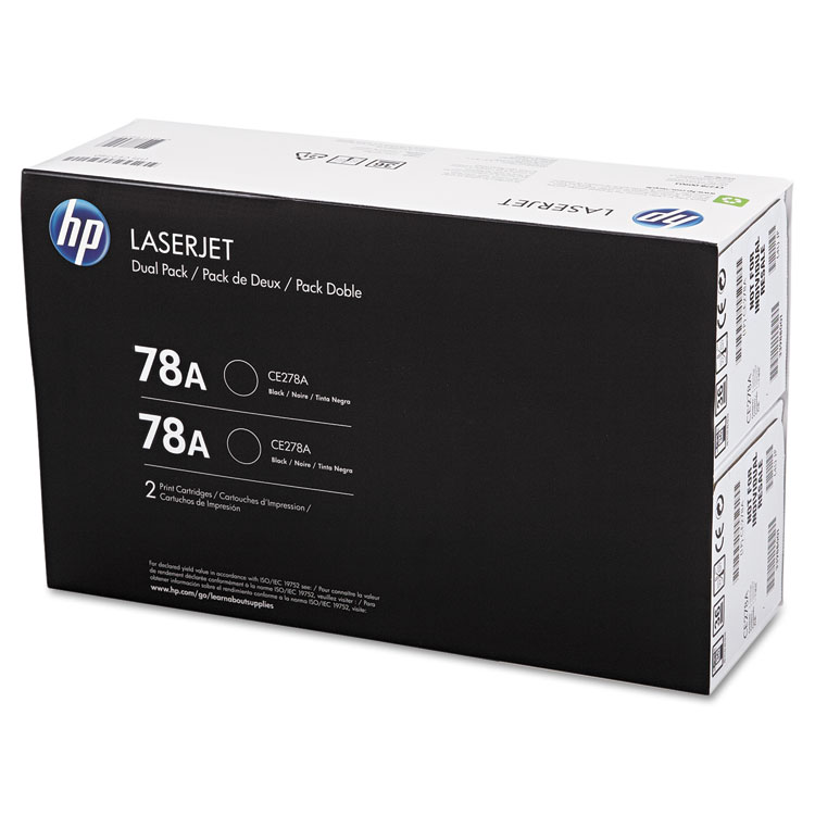 HP HP 78A, (CE278D) 2-Pack Black Original LaserJet Toner Cartridges (HEWCE278AD)