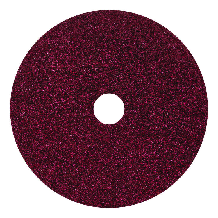Americo Black Diamond 400 Heavy-Duty Cleaning Pad, 20" Diameter, 400 Grit, Black/Red, 2/Carton (AM7442120)