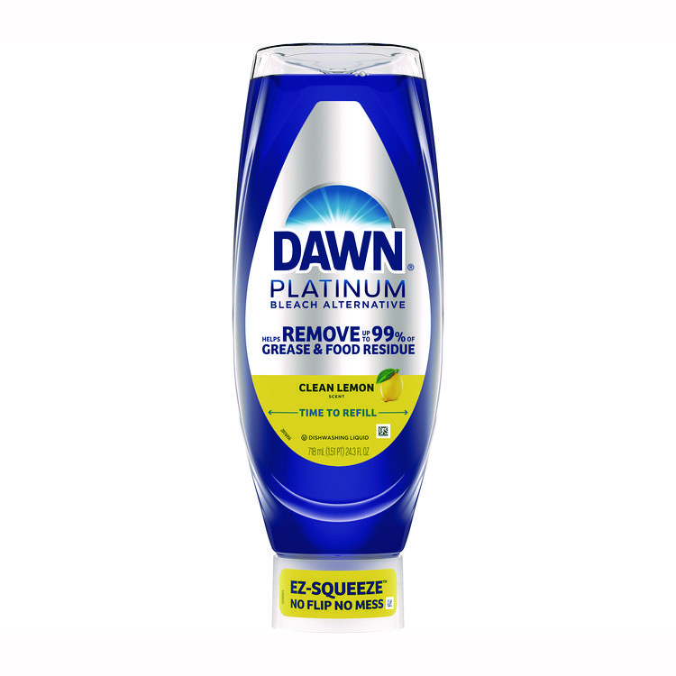 Dawn Platinum Liquid Dish Detergent, Clean Lemon Scent, 24.3 oz EZ-Squeeze Bottle (PGC11819)
