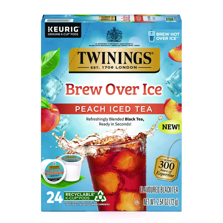 TWININGS Brew Over Ice K-Cups, Peach, 24/Box (TWGTNA23196)