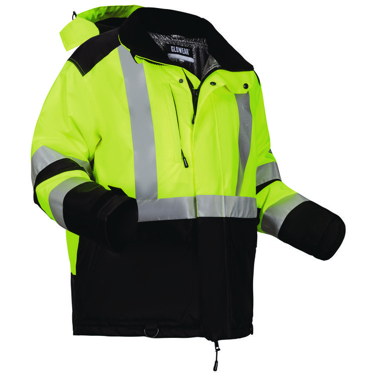 ergodyne GloWear Class 3 Hi-Vis Winter Jacket with AmpliFIRE Heat Reflective Lining, Medium, Lime (EGO25723)
