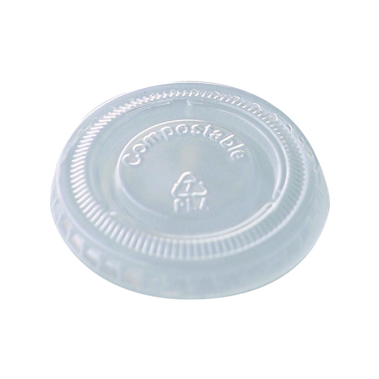 World Centric PLA Clear Cold Cup Lids, Fits 1 oz Portion Cups, Plastic, Clear, 3,000/Carton (WORCPLCS1SN)