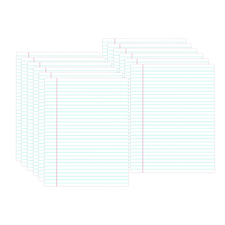 Universal Glue Top Pads, Wide/Legal Rule, 50 White 8.5 x 11 Sheets, Dozen (UNV11000)