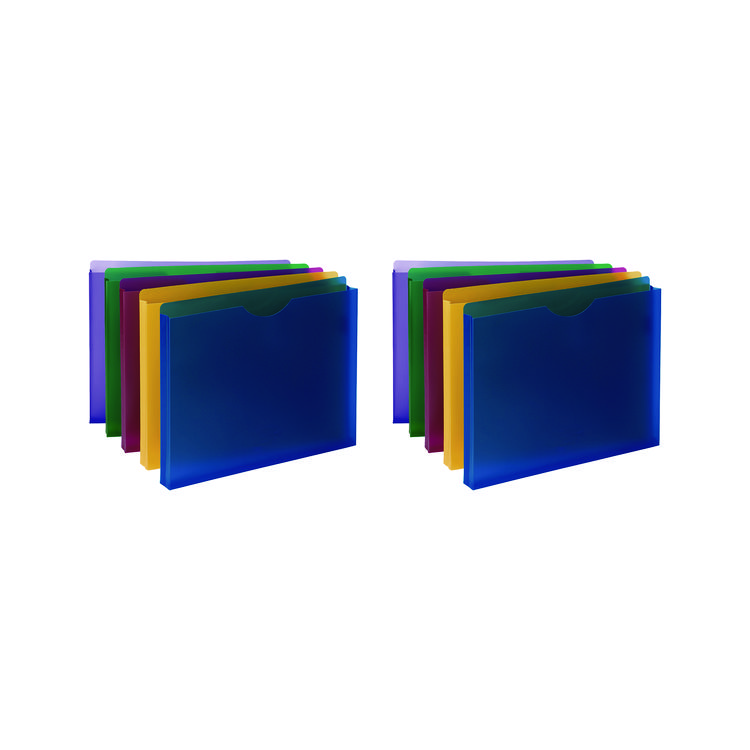 Smead Moisture-Resistant File Pockets, 1" Expansion, Letter Size, Assorted Colors, 10/Pack (SMD89610)