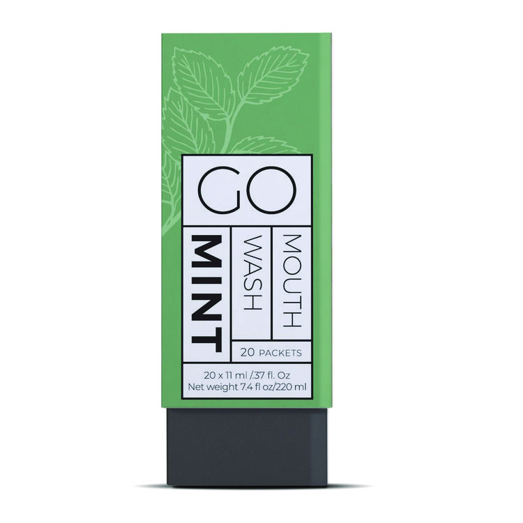 Go Mouthwash Individual Mouthwash Packets, Display Pack, Mint Flavor, 0.37 oz Packet, 20/Pack (GMHMW20)