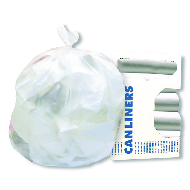 Heritage AccuFit Linear Low-Density Can Liners, 55 gal, 0.9 mil, 40" x 53", Clear, Roll, 100/Carton (HER757796)
