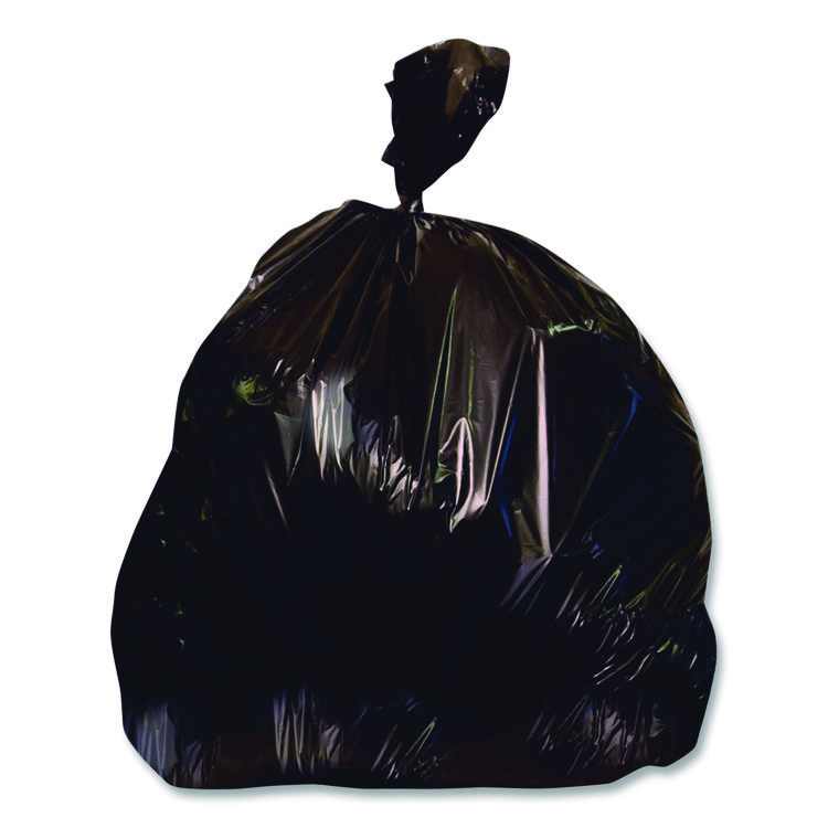 Heritage Linear Low-Density Can Liners, 56 gal, 1.5 mil, 51" x 48", Black, Flat Pack, 100/Carton (HER2597592)