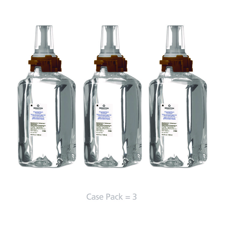 Brighton Professional ADX Foaming Hand Soap Refills, 1,250 mL, Unscented, 3/Carton (GOJ370134)