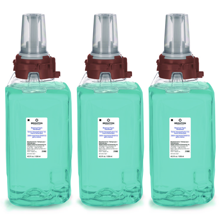 Brighton Professional ADX Foaming Hand Soap Refills, Botanical Scent, 1,250 mL, 3/Carton (GOJ370137)