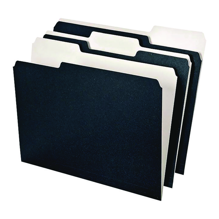 Pendaflex Earthwise Pendaflex File Folders, 1/3-Cut Tabs: Assorted, Letter Size, Black/White, 50/Box (PFX16101)