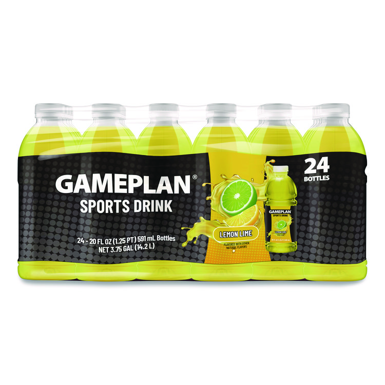 Niagara Bottling Gameplan Sports Drink, Lemon Lime, 20 oz Bottle, 24/Carton (NGBGMP20Z24PLL)