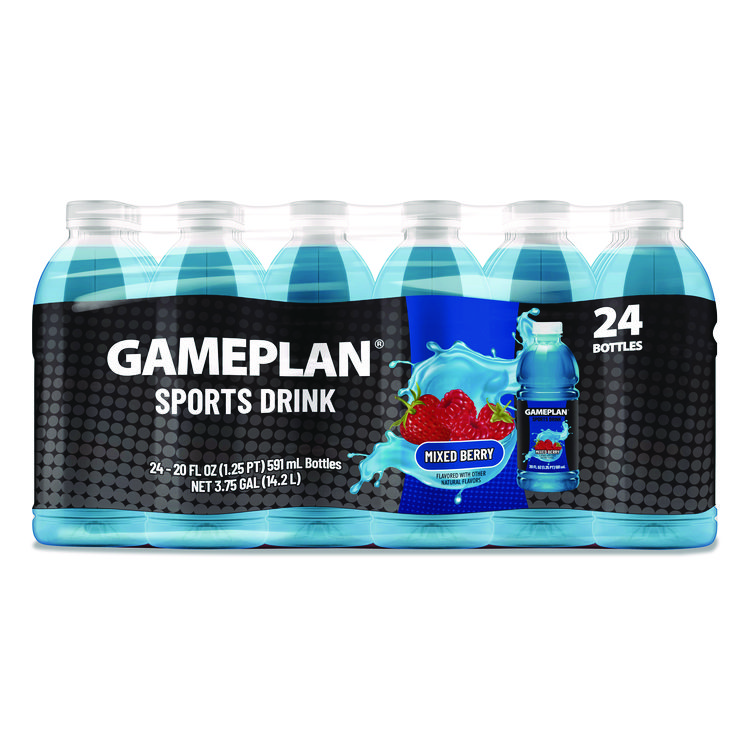 Niagara Bottling Gameplan Sports Drink, Mixed Berry, 20 oz Bottle, 24/Carton (NGBGMP20Z24PMB)