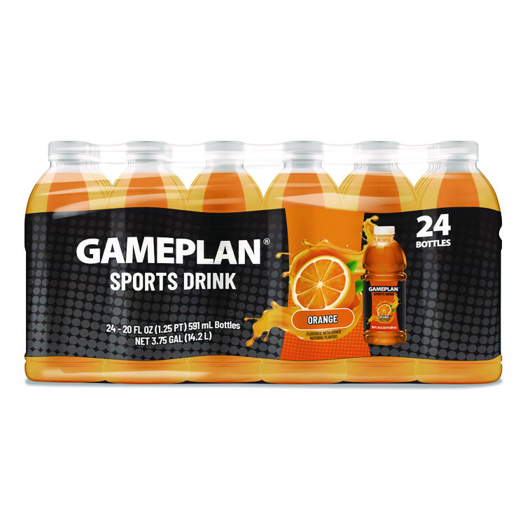 Niagara Bottling Gameplan Sports Drink, Orange, 20 oz Bottle, 24/Carton (NGBGMP20Z24POR)