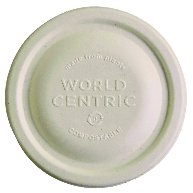 World Centric Fiber Lids for Bowls, Fits 8 oz Bowls, 3.7" Diameter x 0.4" h, Natural, Paper, 1,000/Carton (WORBOLFB8LF)