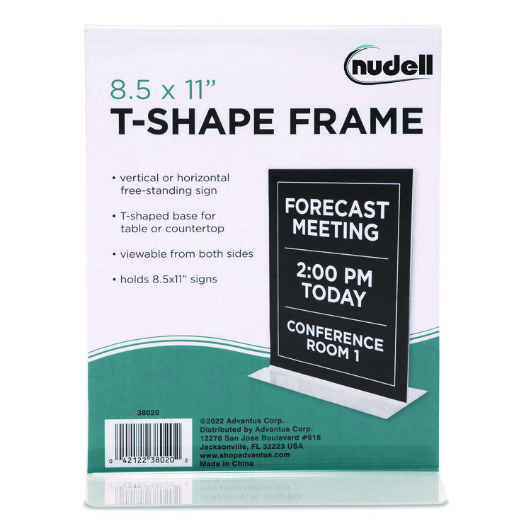 NuDell Acrylic Sign Holder, 8.5 x 11, Clear (NUD38020)