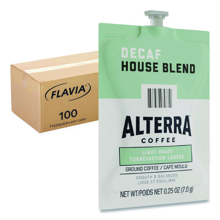 FLAVIA Alterra Decaf House Blend Coffee Freshpack, 100/Carton (LAV48013)