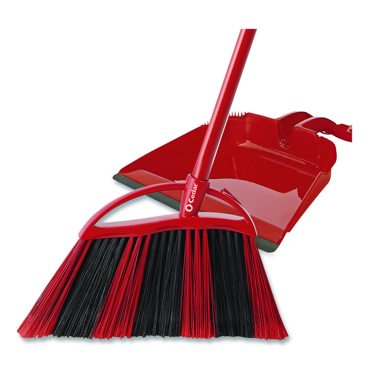 FREUDENBERG HOUSEHOLD PRODUCTS One Sweep Broom with Dustpan, 53.88" Handle, Red/Black/Gray (FHD175073EA)