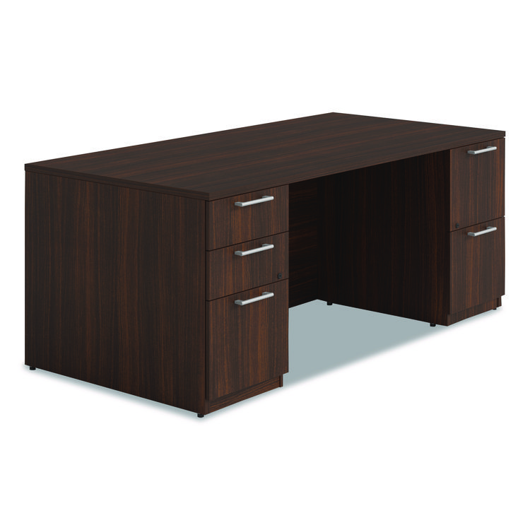 Alera Alera Seville Series Double Pedestal Desk, 72" x 36" x 29", Mahogany (ALESVDP7236MY)