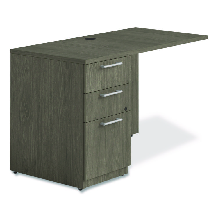 Alera Alera Seville Series Desk Return with Pedestal, Left, 48" x 24" x 29", Walnut (ALESVRLP4824WA)