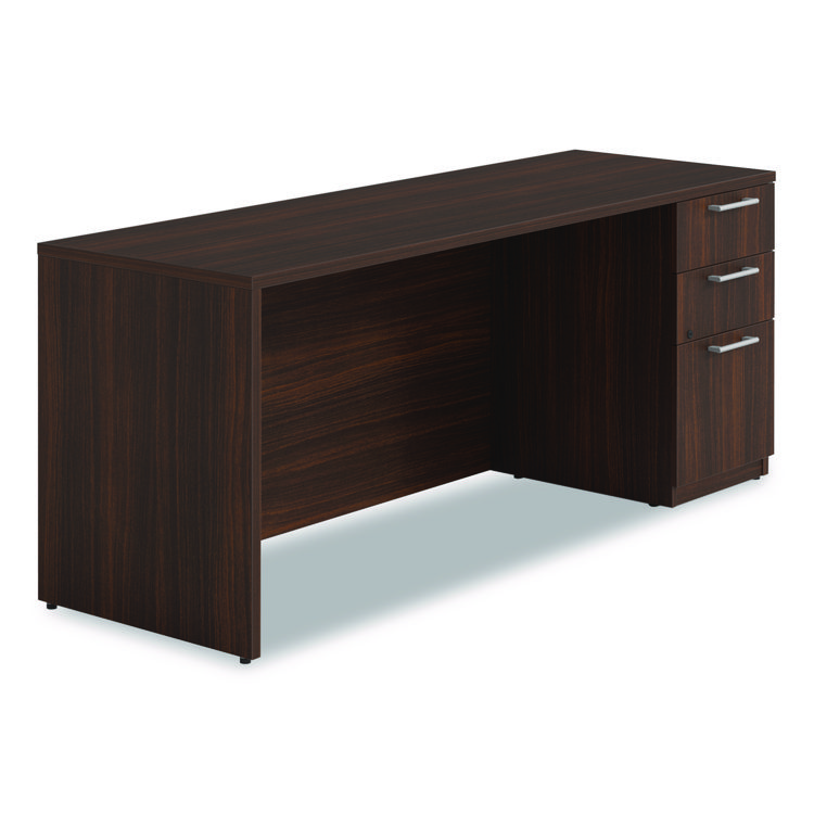 Alera Alera Seville Series Credenza with Pedestal, Right Pedestal, 72w x 24d x 29h, Mahogany (ALESVRSPC7224MY)