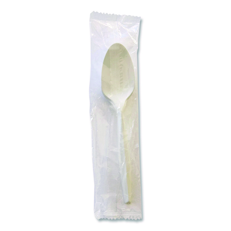 Boardwalk Heavyweight Wrapped Polystyrene Cutlery, Spoon, Plastic, White, 1,000/Carton (BWKSPOONWHPS)