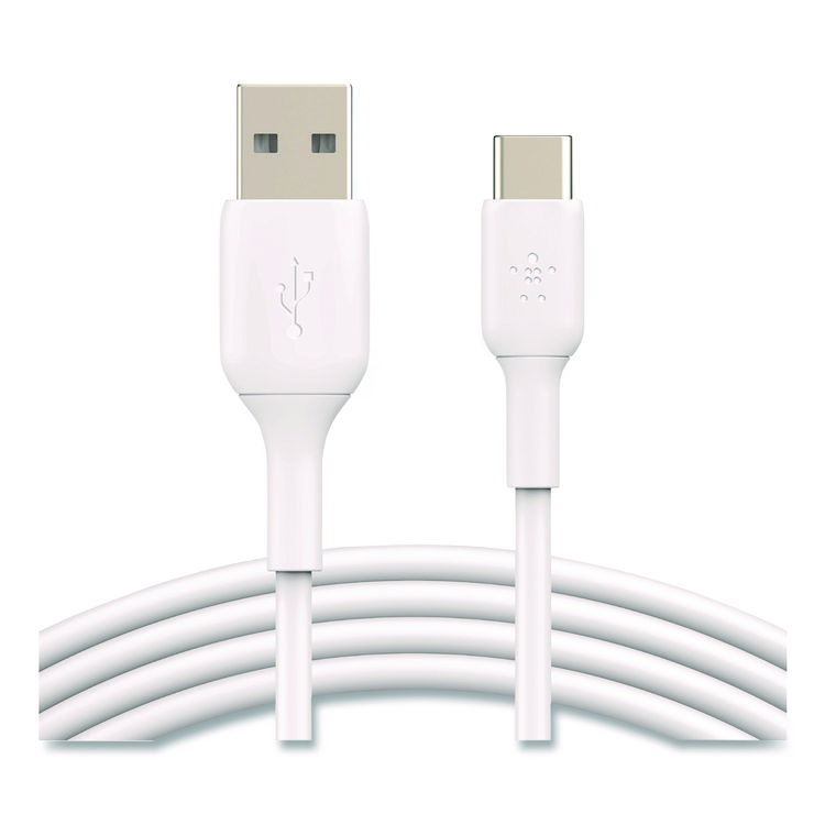 Belkin BOOST CHARGE USB-C to USB-A Cable, 3.3 ft, White, 2/Pack (BLKCAB001BT1MWH)