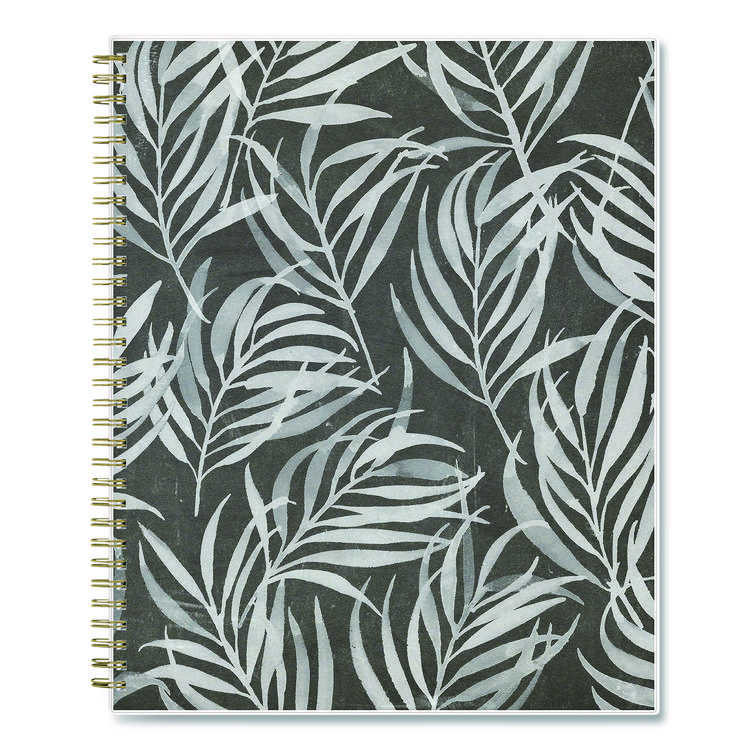 Blue Sky Dark Gray Gale Weekly/Monthly Lesson Planner, 9 Classes, Tropical Artwork, Gray/Mint Cover, 11 x 8.5 Sheets, 12-Month Span (BLS136608A23)