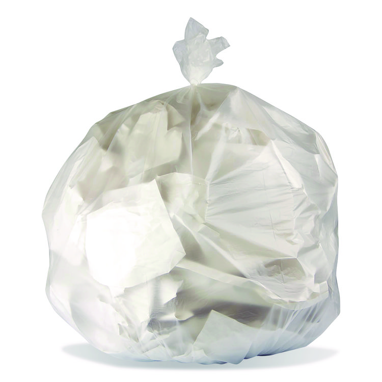 Boardwalk High-Density Waste Can Liners, 10 gal, 8 mic, 24 x 24, Natural, 1,000/Carton (BWK24248N)