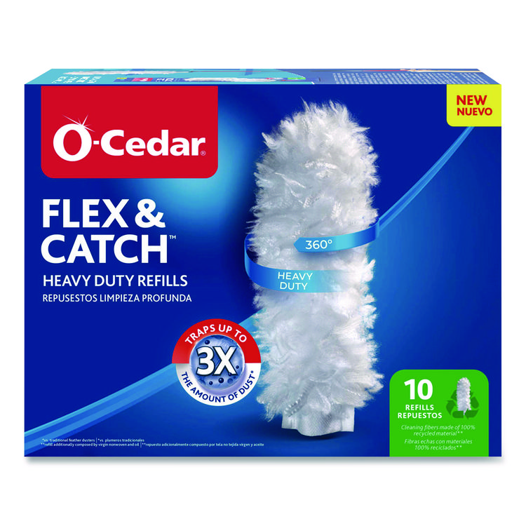FREUDENBERG HOUSEHOLD PRODUCTS Flex and Catch Duster Heavy-Duty Refills, Polyester, White, 10/Pack (FHD172170PK)