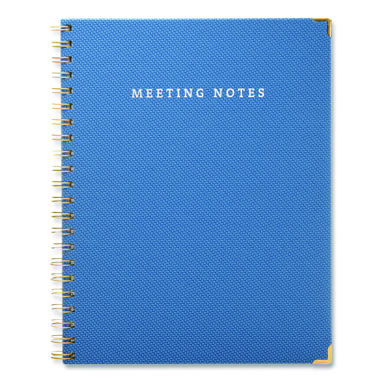 EXCELLO GLOBAL PRODUCTS Meeting Notes Book, Space for Up to 159 Meetings, Meeting-Minutes/Notes Format, Blue/Gold Cover, (80) 11 x 8.5 Sheets (GPUSPLS0118BL)