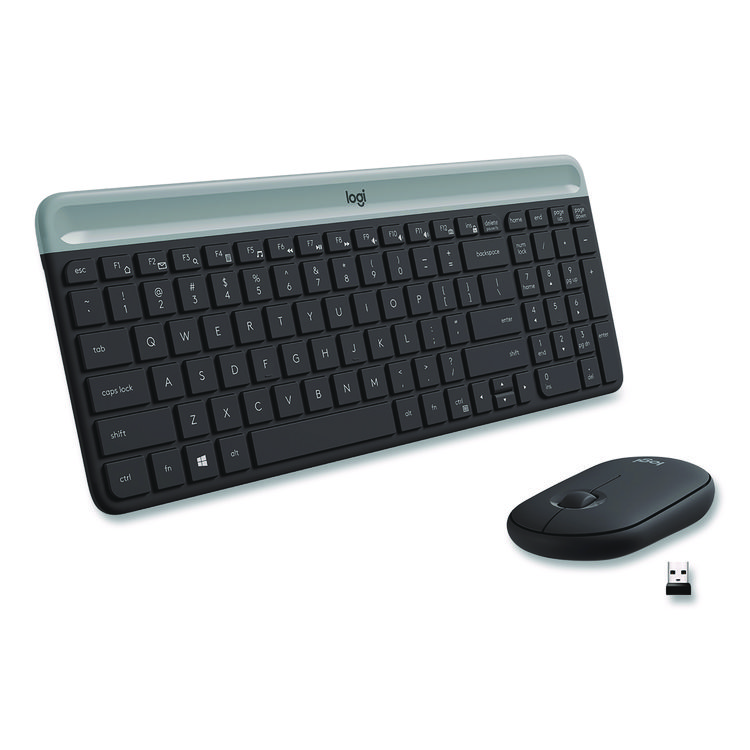 Logitech MK470 Slim Wireless Keyboard and Mouse Combo, 2.4 GHz/33 ft Wireless Range, Graphite (LOG920009437)
