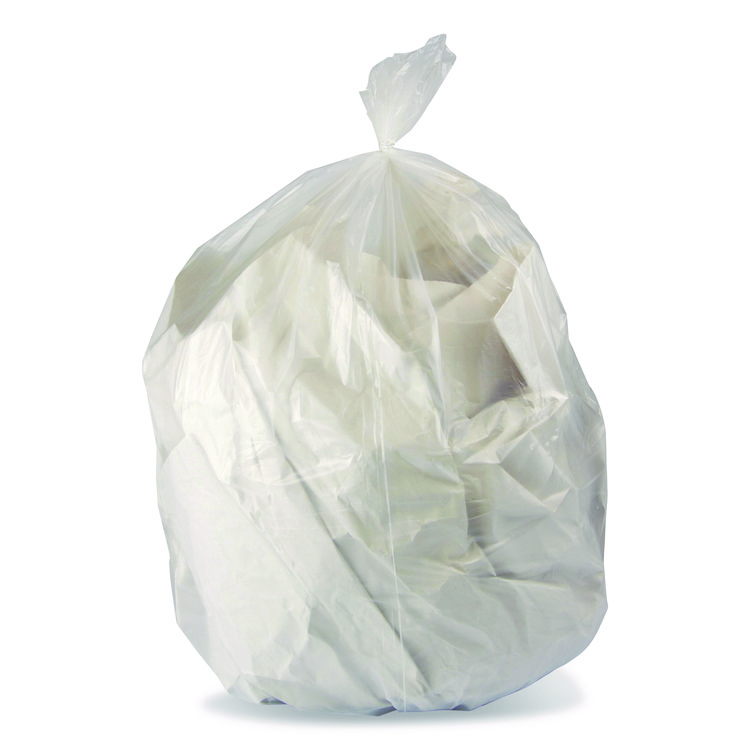 Heritage Linear Low-Density Can Liners, 56 gal, 1.1 mil, 46" x 50", Clear, 100/Carton (HERH9250SC)