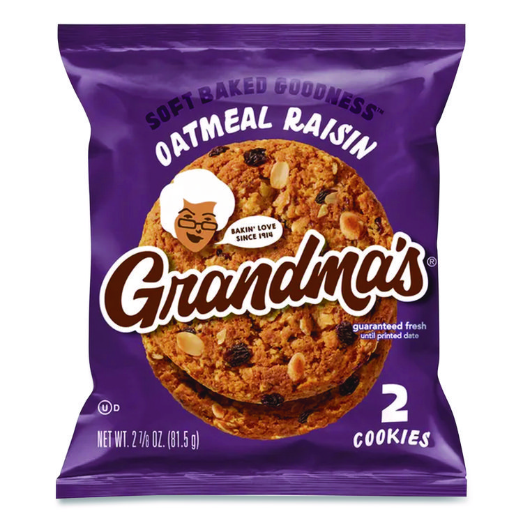 Grandma's Cookies - Single Serve, Oatmeal Raisin, 2.5 oz Packet, 60/Carton (GRMFRI45093)