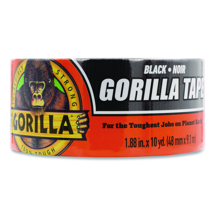 Gorilla Gorilla Tape, 3" Core, 1.88" x 10 yds, Black (GOR105462)