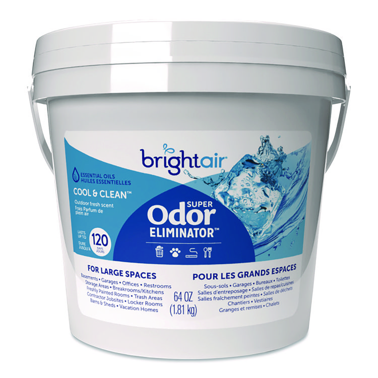 BRIGHT Air Super Odor Eliminator Gel for Large Spaces, Cool and Clean, 64 oz Tub (BRI901129)