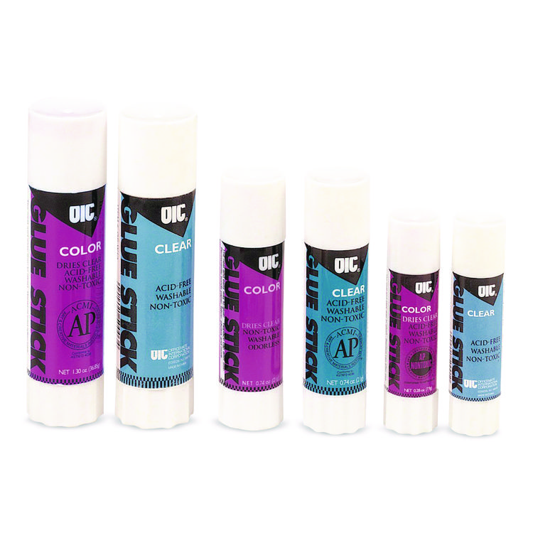 Officemate Glue Stick,1.3 oz, Applies Purple, Dries Clear (OIC385417)