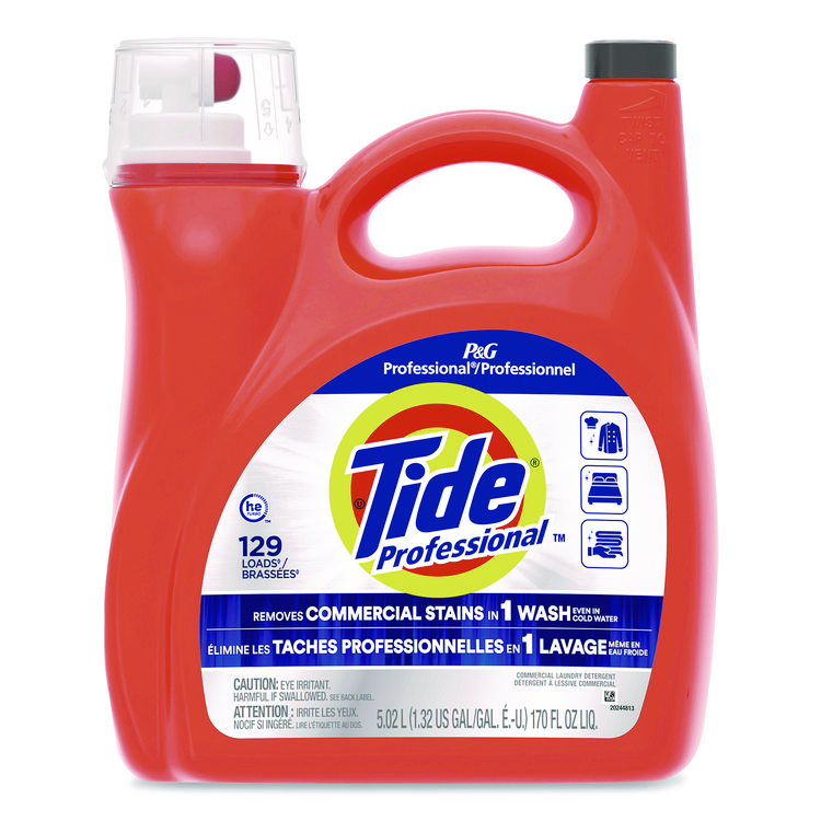 Tide Professional Commercial HE Liquid Laundry Detergent, 129 Loads, 170 oz Bottle with Dispensing Tap (PGC13946)