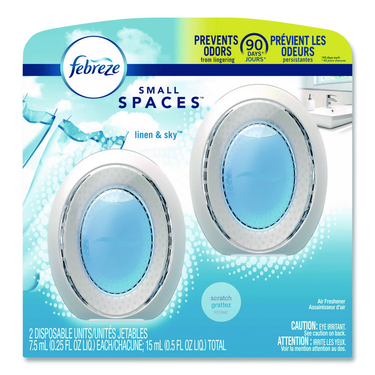 Febreze smallSPACES, Linen and Sky, 0.25 oz, 2/Pack (PGC93326EA)