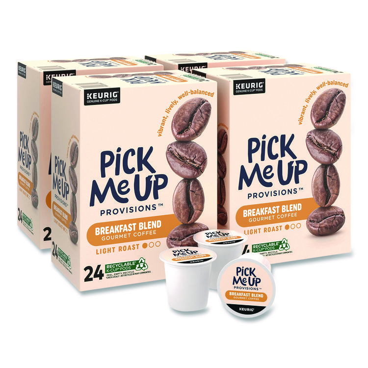 PICK ME UP PROVISIONS Breakfast Blend Coffee K-Cups, 24/Box, 4 Boxes/Carton (PIE52967CT)